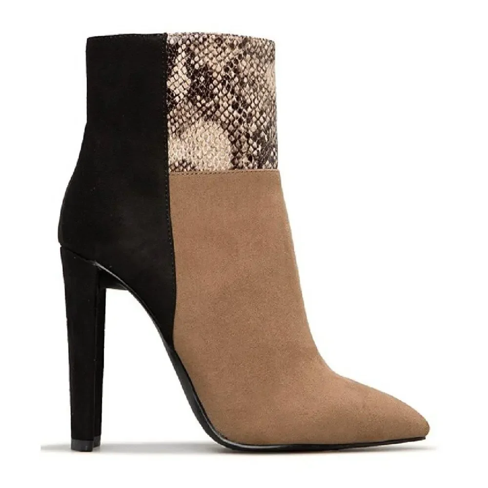 ShoeDazzle Snake-Embossed Saskia Booties